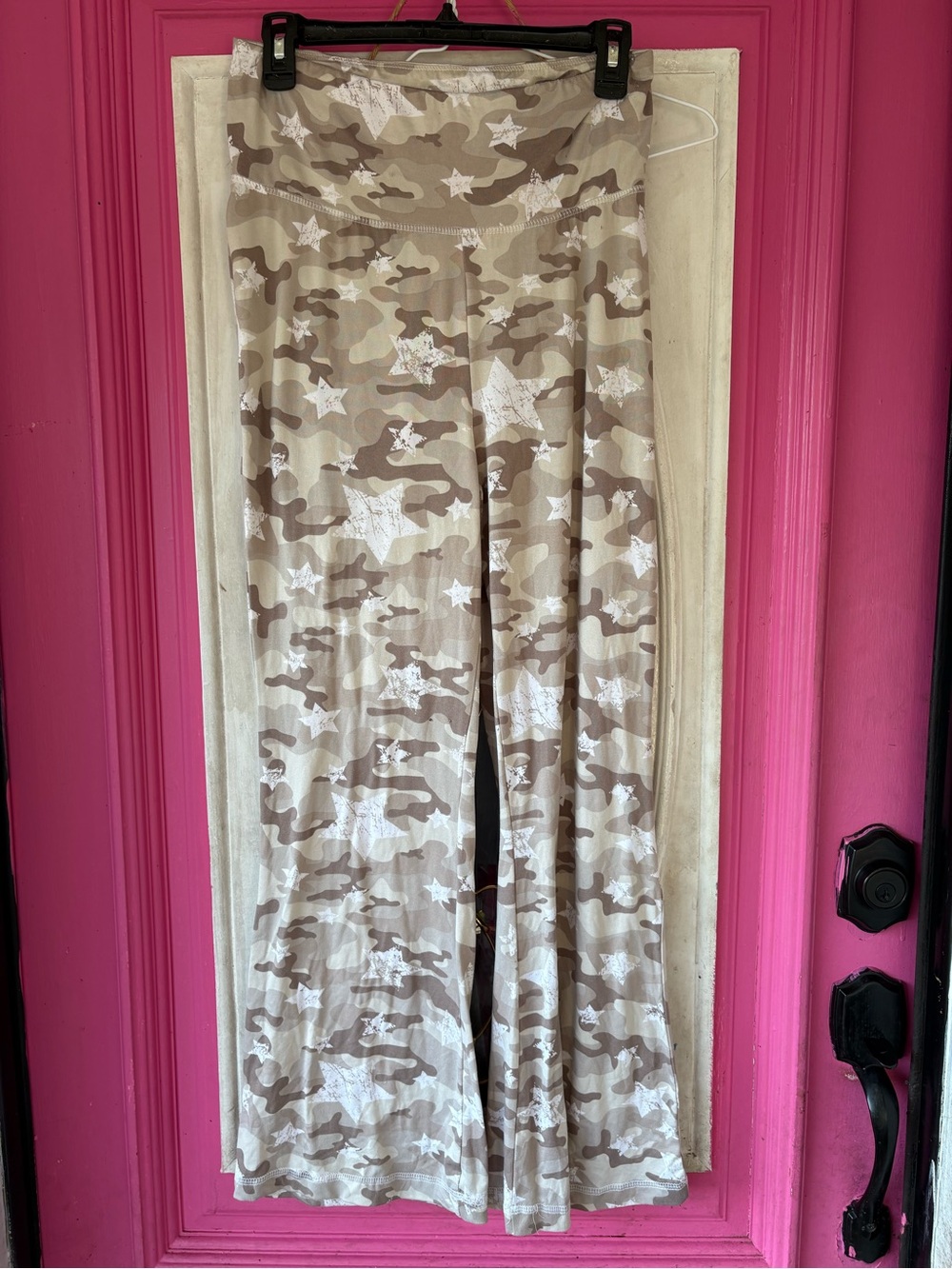 Splash Beige Camo Star Flare Pants